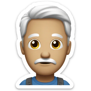 create a concern worried emoji with no background in white co sticker