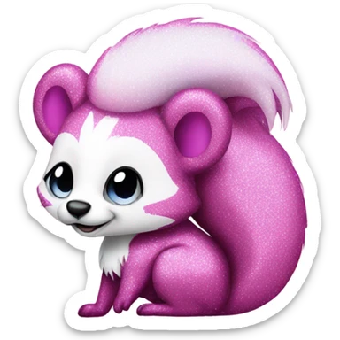 Glitter skunk that is pink sticker