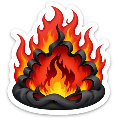 hell view with Red and black with fire, devily sticker