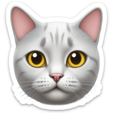 British cat with heart emojis in eyes sticker