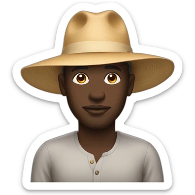 ghanaian man with wide-brimmed hat sticker
