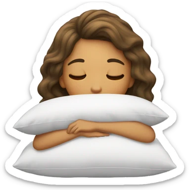 A girl laying her head on a pillow sticker