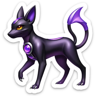 Futuristic Umbreon-Houndoom-Genesect-Pokémon-Fakémon-hybrid-creature sticker