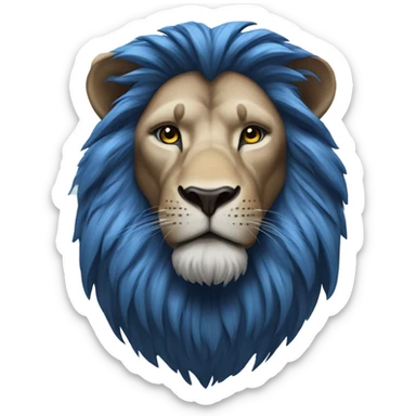 a blue lion sticker