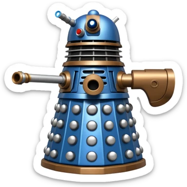 dalek silver, blue and bronze sticker