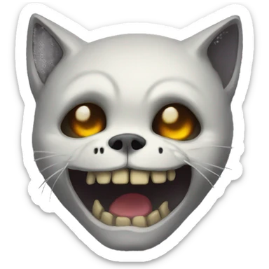 Spooky Skull kitty sticker