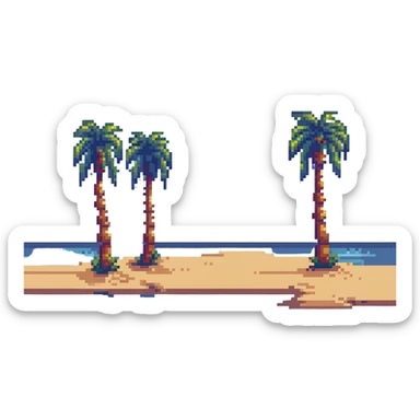 desert oasis with palm trees sticker