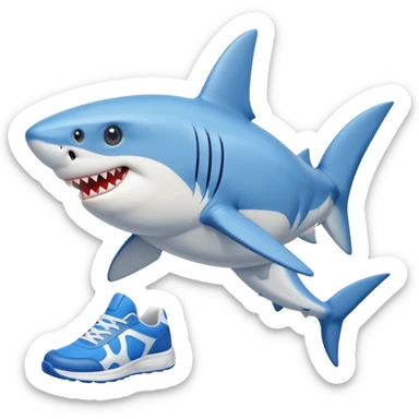 A SHARK WITH 4 LEGS AND WEARING BLUE SNEAKERS  sticker