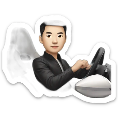 Chen Xiao driving a tesla sticker