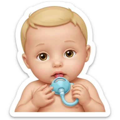 newborn with pacifier sticker