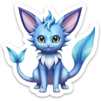 Espeon-Vaporeon-Meowstic-Fakémon-hybrid-creature (full body)  sticker
