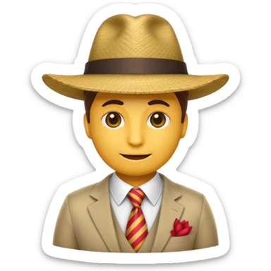 Hazme un emoji de una persona que esté vestida como un gánster  sticker