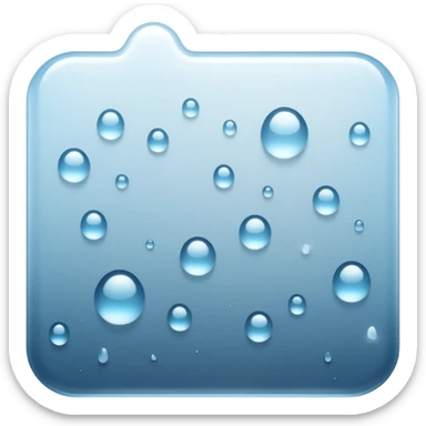 a close-up of a glass surface covered with small water droplets and light fog, as if from steam or humidity — some droplets sliding down slowly — soft reflections and blurred transparency give a realistic misty look — clean, glossy design with gentle lighting sticker