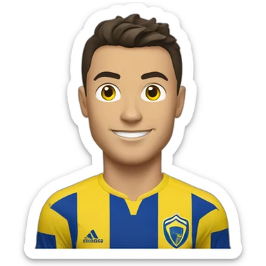 Cristiano Ronaldo wearing al nassr yellow kit sticker