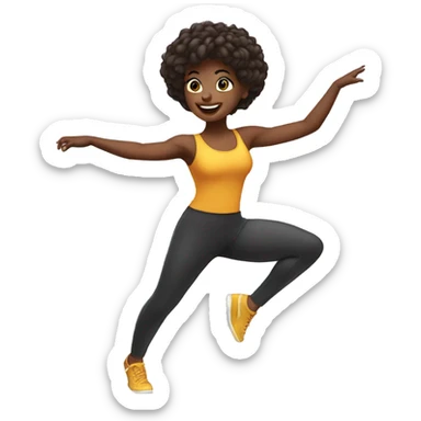 Dancing fitness girl sticker