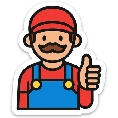 Italian plumber giving thumbs up sticker