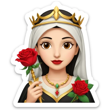 woman, arab, rose, scepter sticker