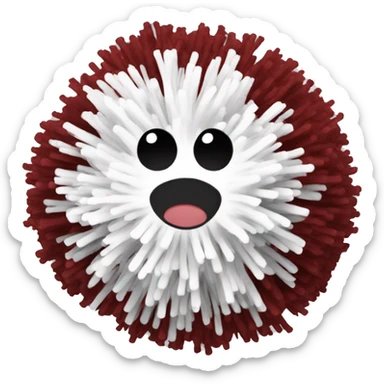 Red black and white cheer pom  sticker