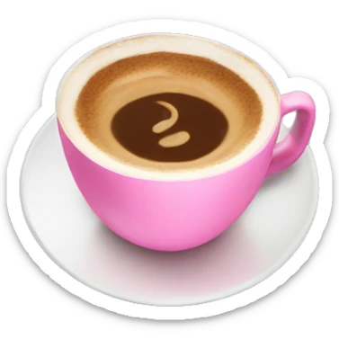 a coffee cup with a pink cappuccino inside sticker