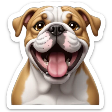 english bulldog smile sticker