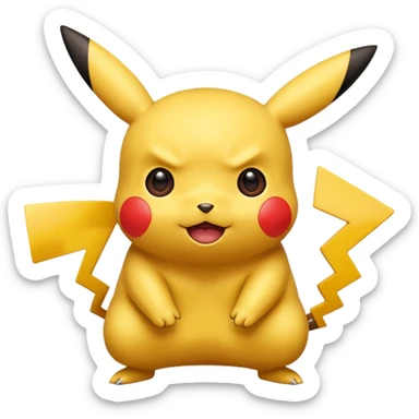 Pikachu with a surprised expression emoji sticker