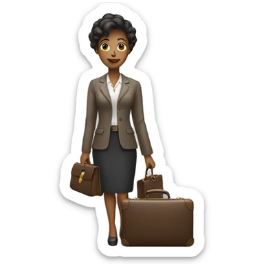 woman holding briefcase sticker