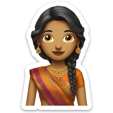 girl wearing saree sticker