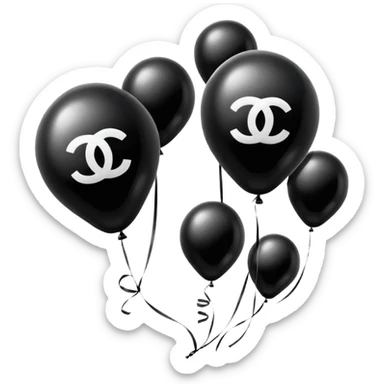 chanel logo balloons  sticker