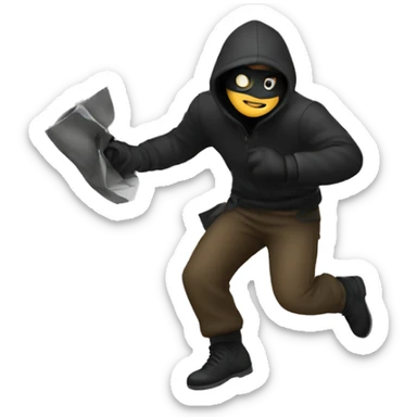 Thief escaping sticker