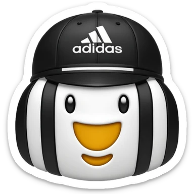Adidas white stripes black emoji sticker