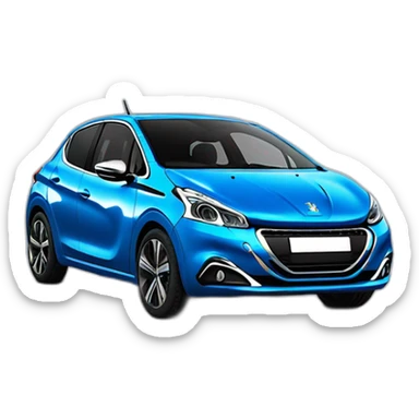 Blue 2021 Peugeot 208 sticker