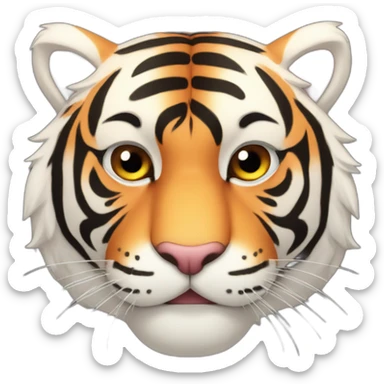A happy manga tiger sticker