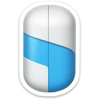 blue and white bi color pill open midle sticker