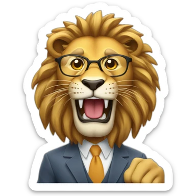 motivation coach lion sticker