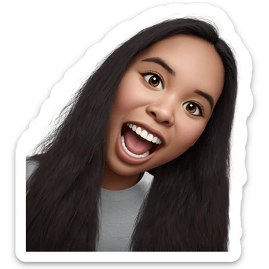 realistic portrait of girl sticker