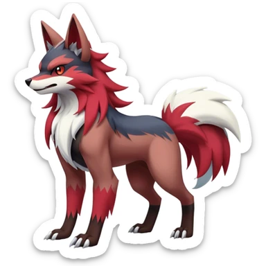 Zoroark-Zorua-Lycanroc-hybrid full body sticker