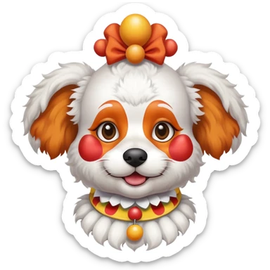 white jackapoo with apricot ears at circus sticker