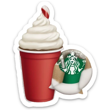 Starbucks peppermint mocha in red cup sticker