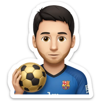 Messi con un balón de oro sticker