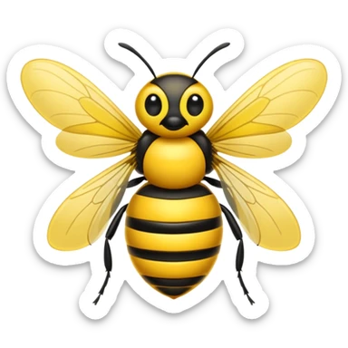 Je veux que tu me crées l'emoji, d'une petite abeille malicieuse, moderne et stylé sticker