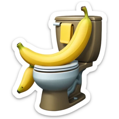 Make a Fortnite banana sitting on a toilet  sticker