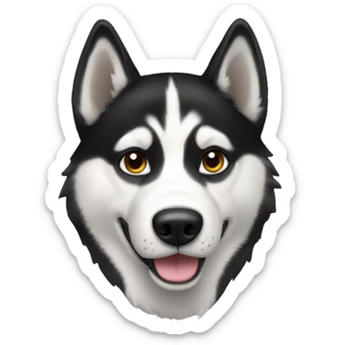 Black and white husky  sticker