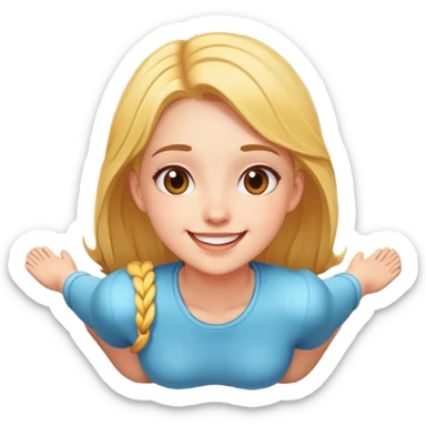 cheerful girl  on the ground looking forward sticker