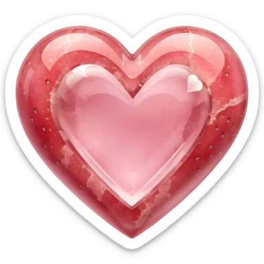 Strawberry quartz heart sticker