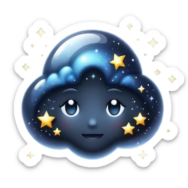 Dark dull divine celestial glistening glossy sparkly shiny glittery scenery  sticker