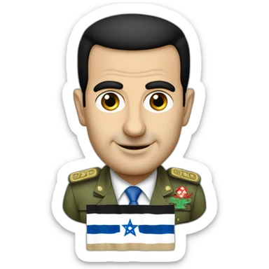Bachar El-Assad avec le drapeau d'Israël sticker