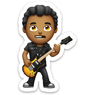 James Hatfield holding a heavy metal guitar sticker