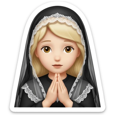 Girl praying with lace veil sticker