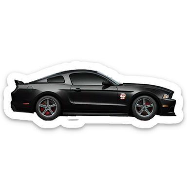 Black 2013 ford mustang race car sticker