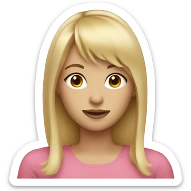 Blonde haired girl with bangs sticker